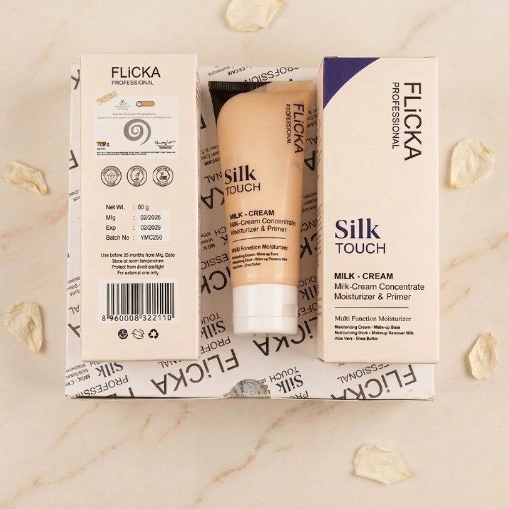 Flicka Professional Silk Touch Milk-Cream – Multi-Function Moisturizer & Primer - 60 gm